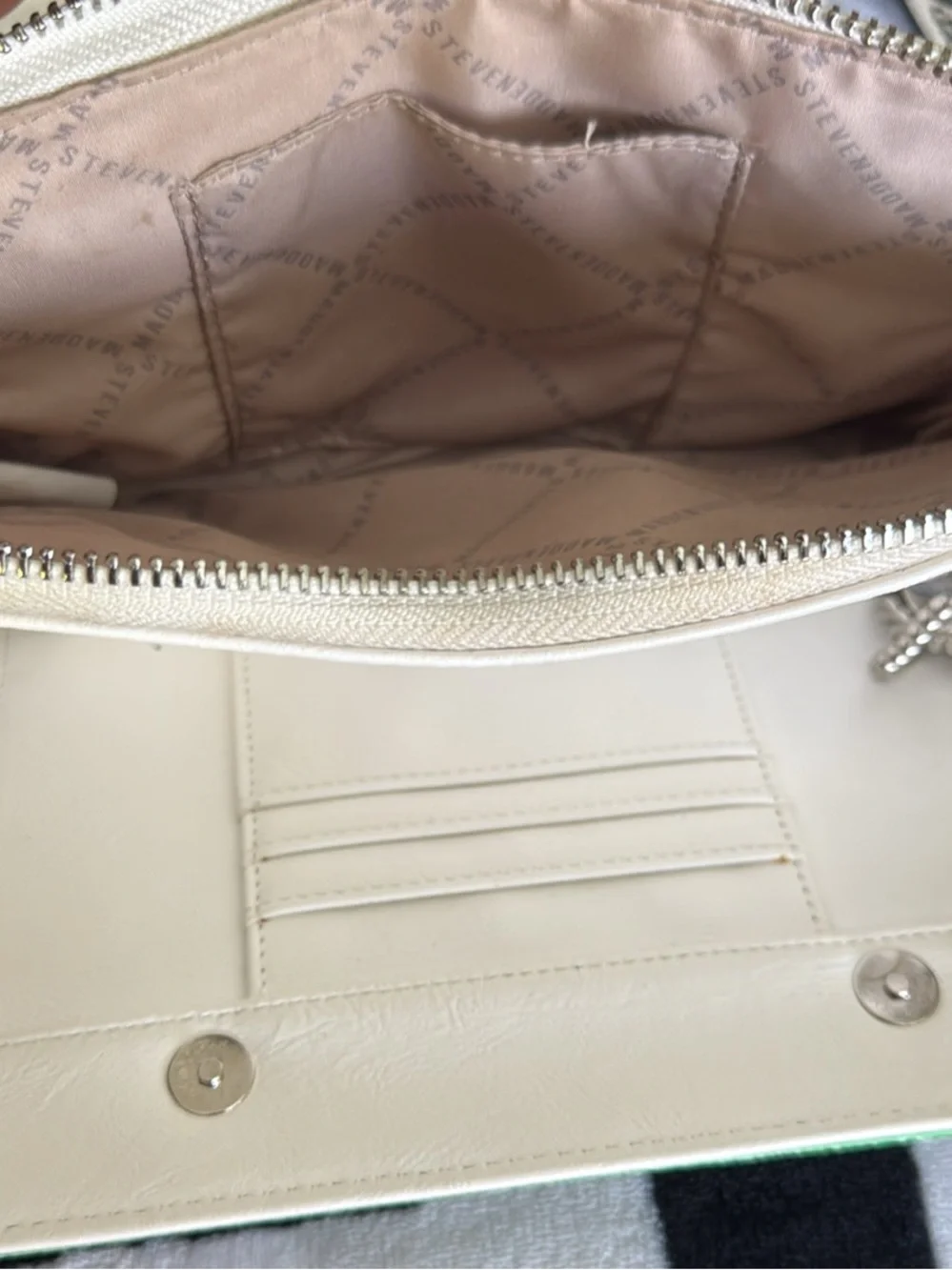 Steve Madden Green Crossbody Bag with Pink Logos